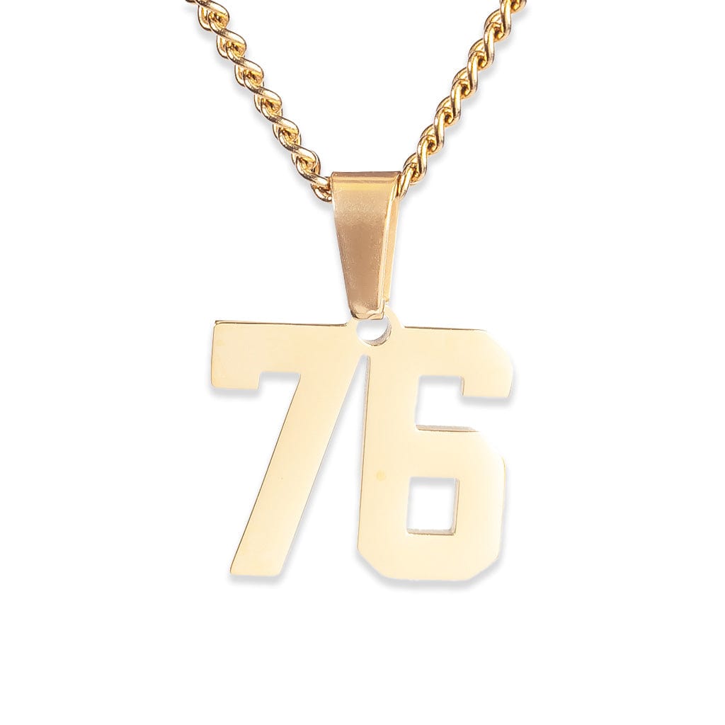 Number Pendant Necklace - Gold