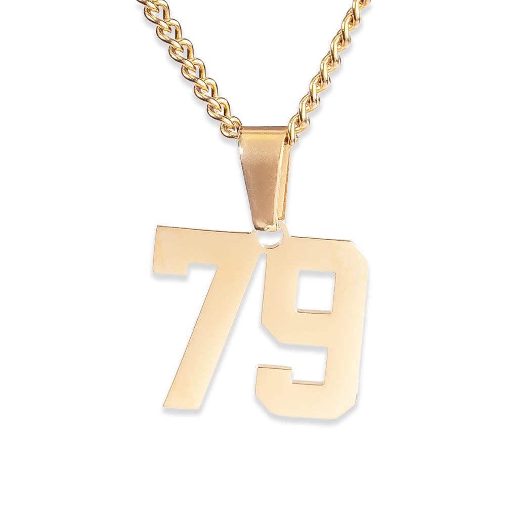 Number Pendant Necklace - Gold