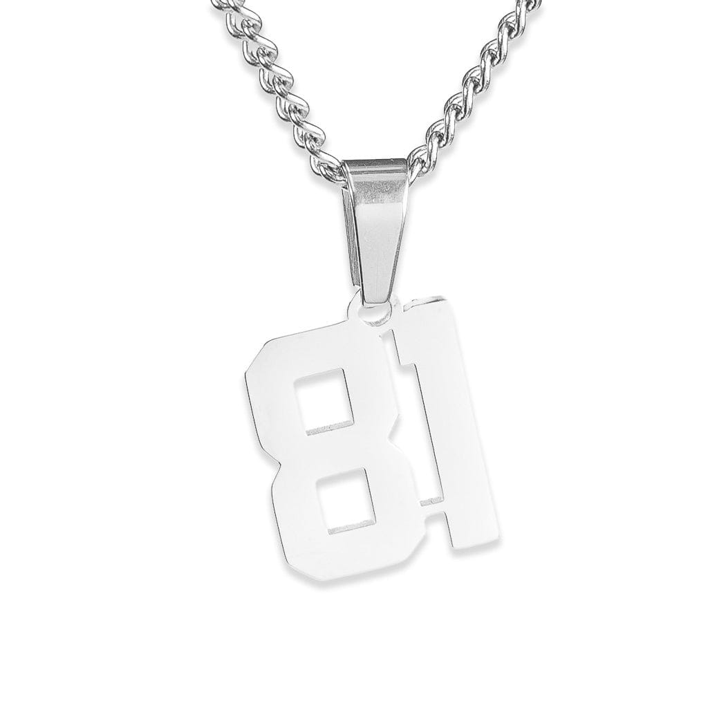 Number Pendant Necklace - Silver