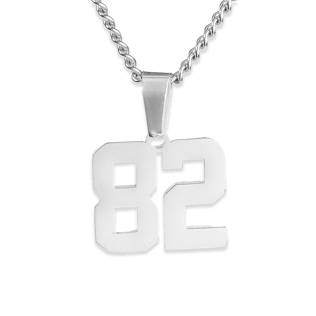 Number Pendant Necklace - Silver