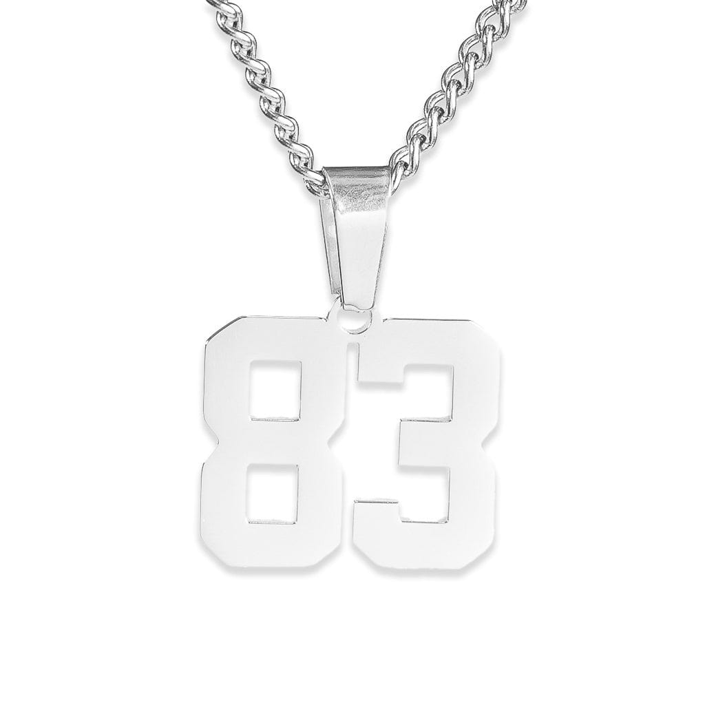 Number Pendant Necklace - Silver