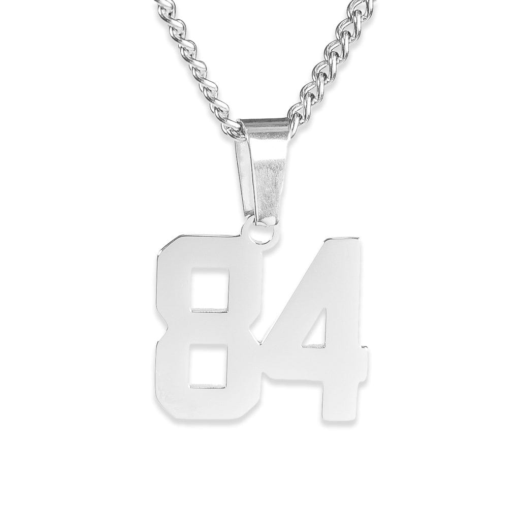 Number Pendant Necklace - Silver