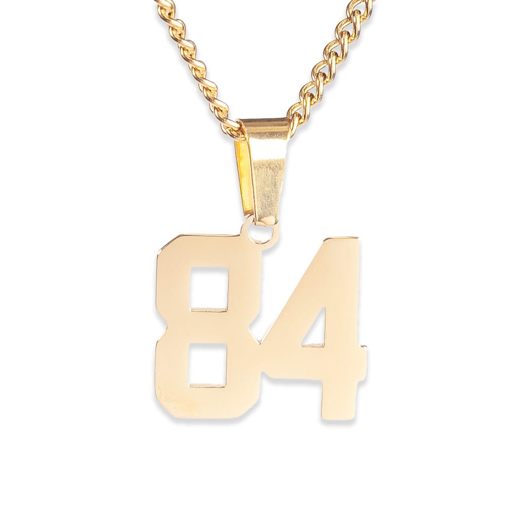 Number Pendant Necklace - Gold