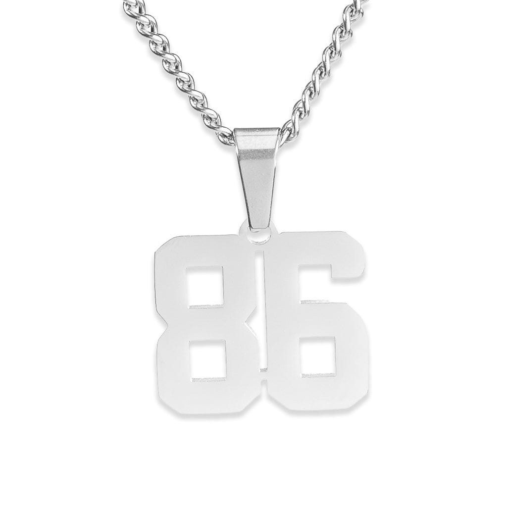 Number Pendant Necklace - Silver