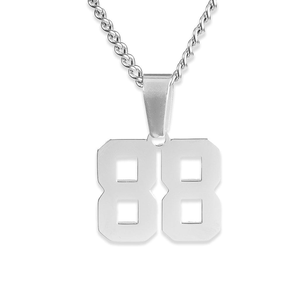 Number Pendant Necklace - Silver