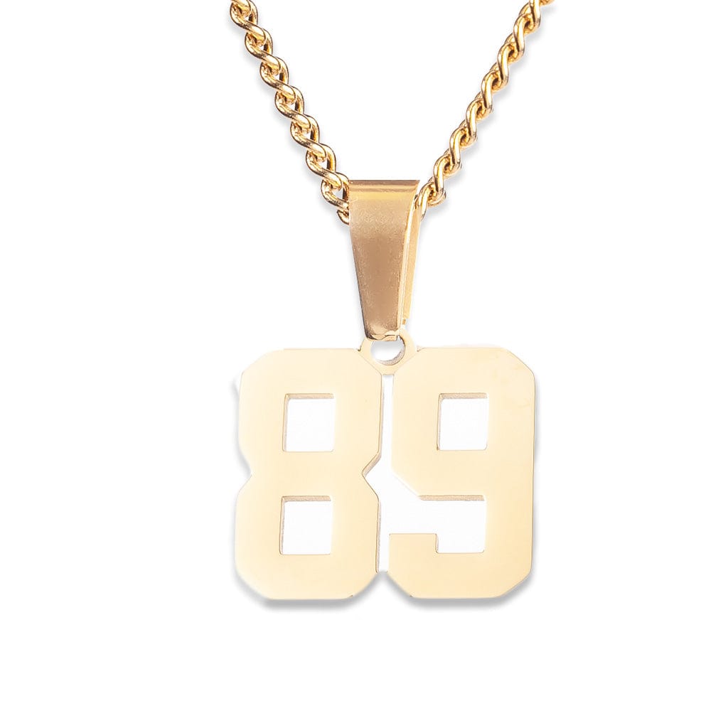 Number Pendant Necklace - Gold