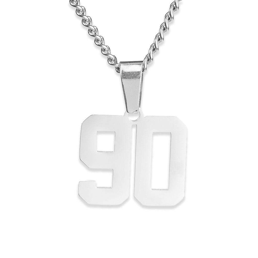 Number Pendant Necklace - Silver
