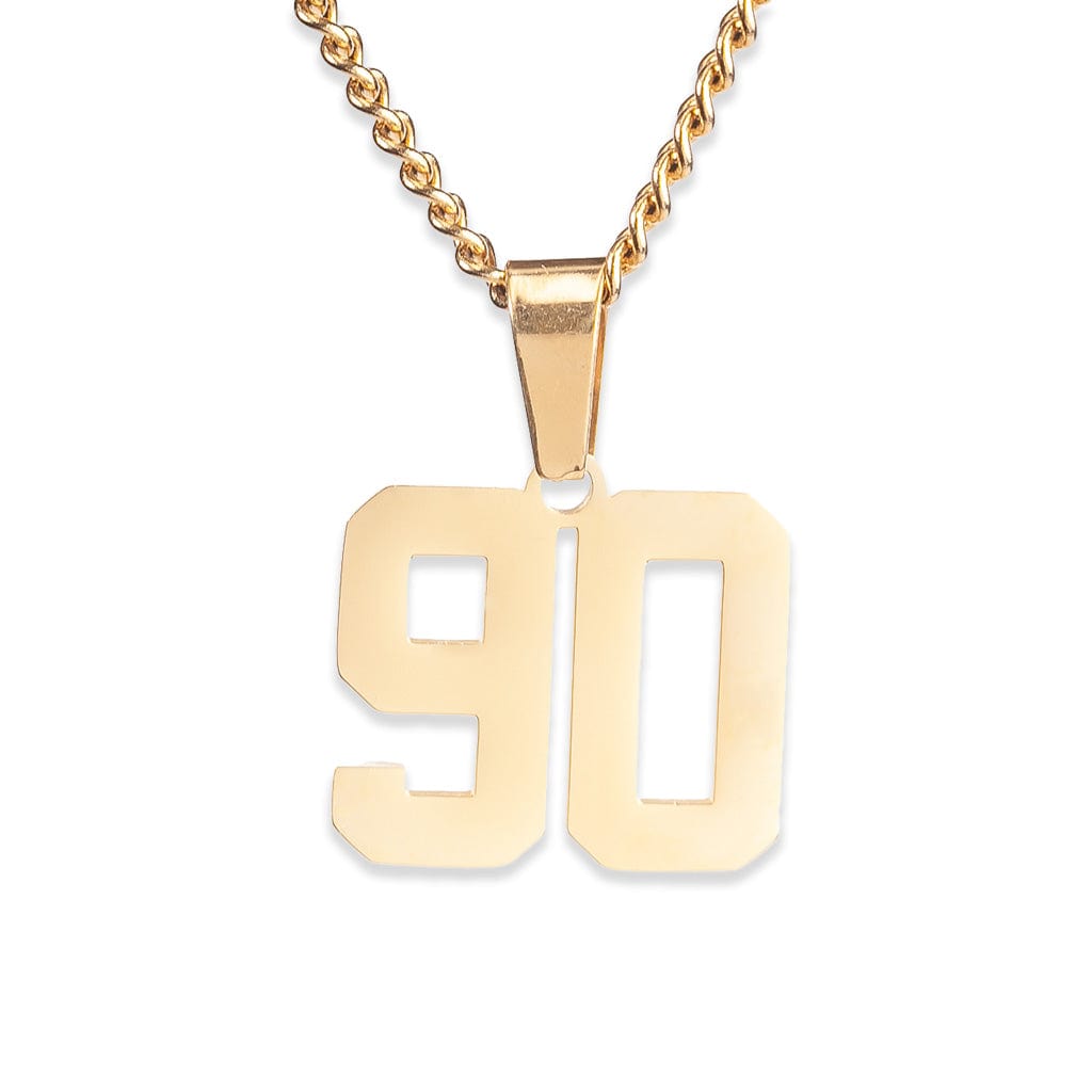 Number Pendant Necklace - Gold