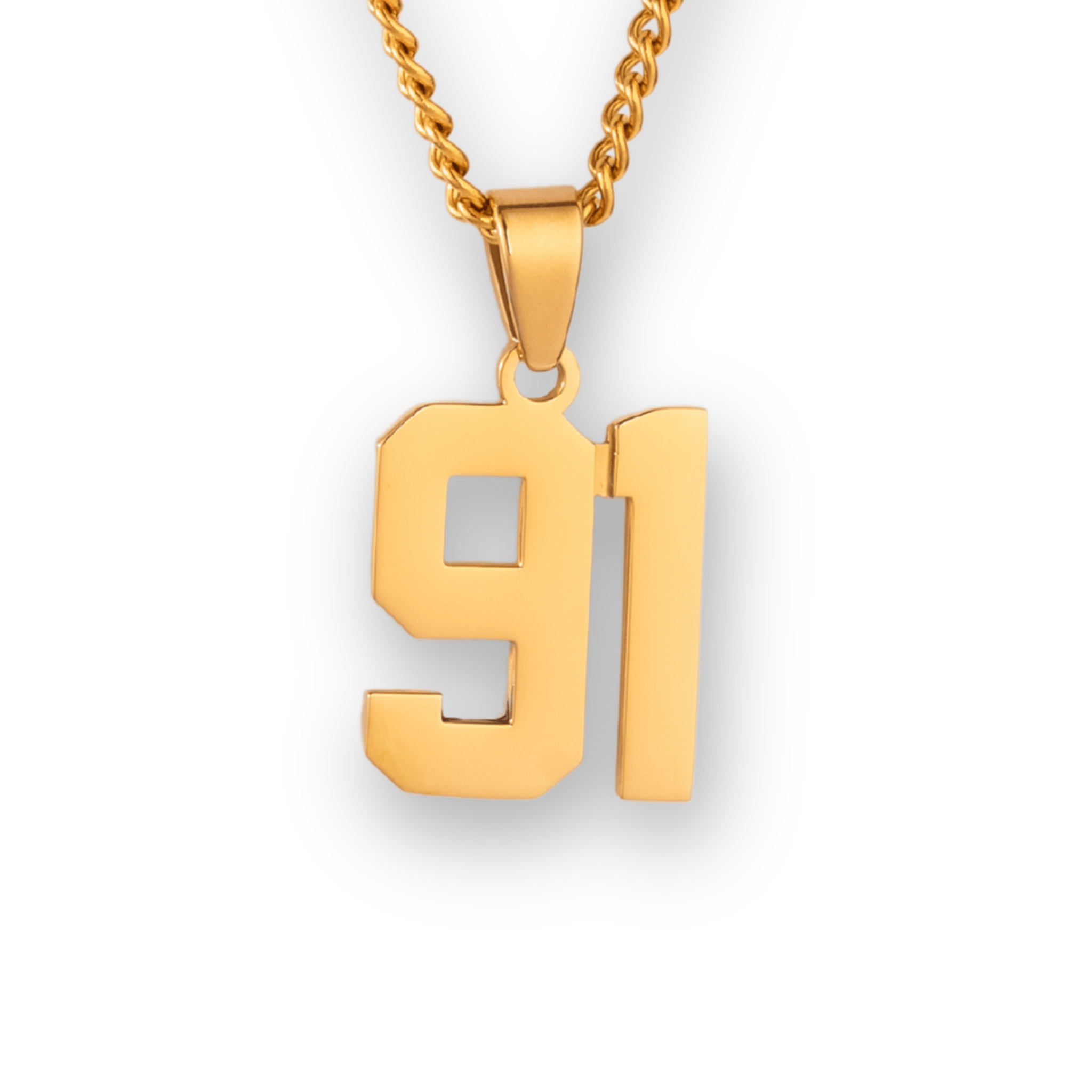 Number Pendant Necklace - Gold