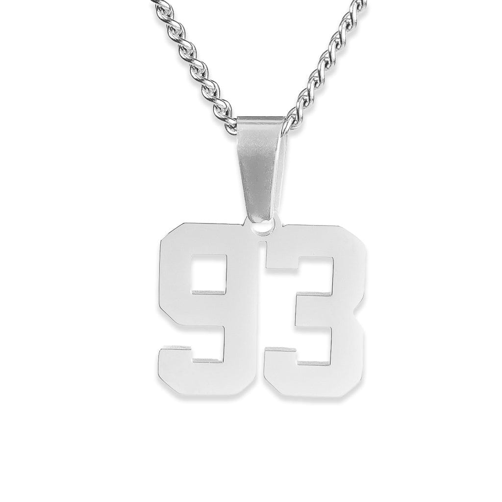 Number Pendant Necklace - Silver