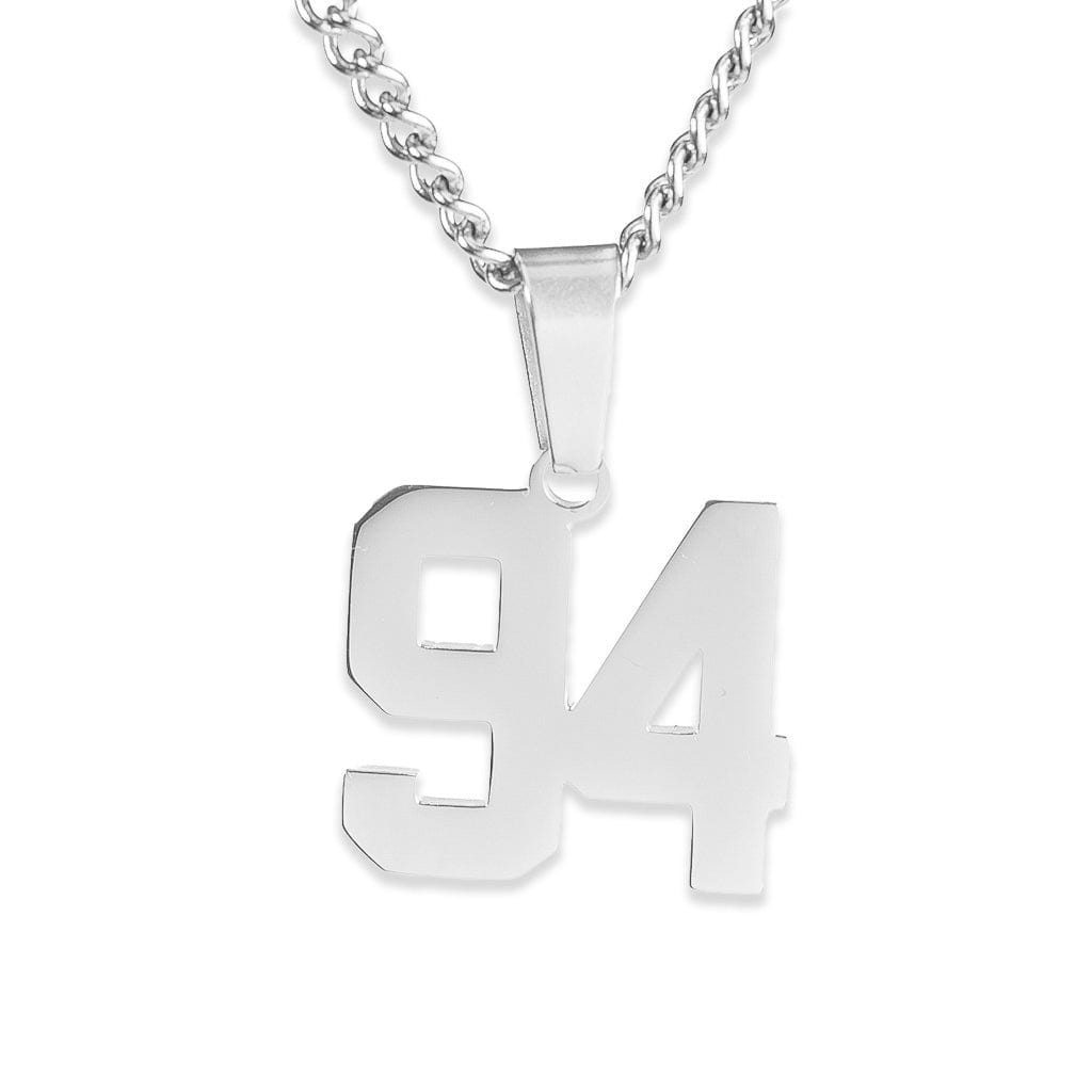 Number Pendant Necklace - Silver