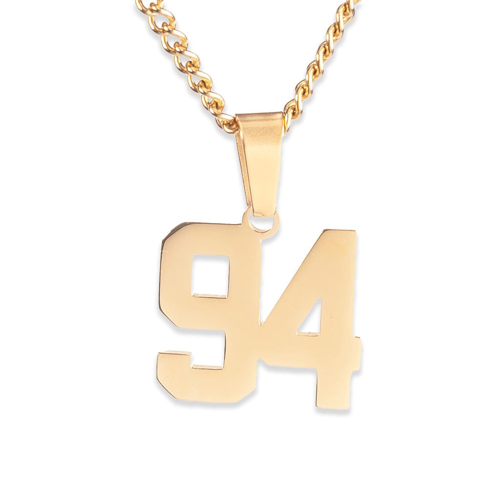 Number Pendant Necklace - Gold