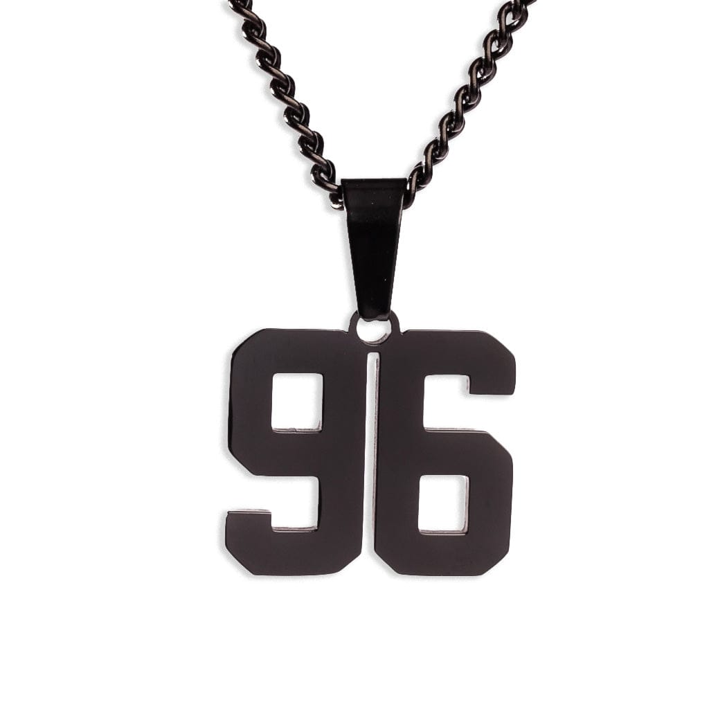 Number Pendant Necklace - Black