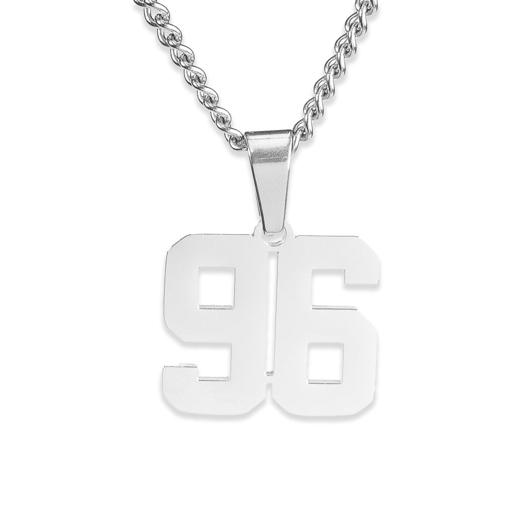 Number Pendant Necklace - Silver