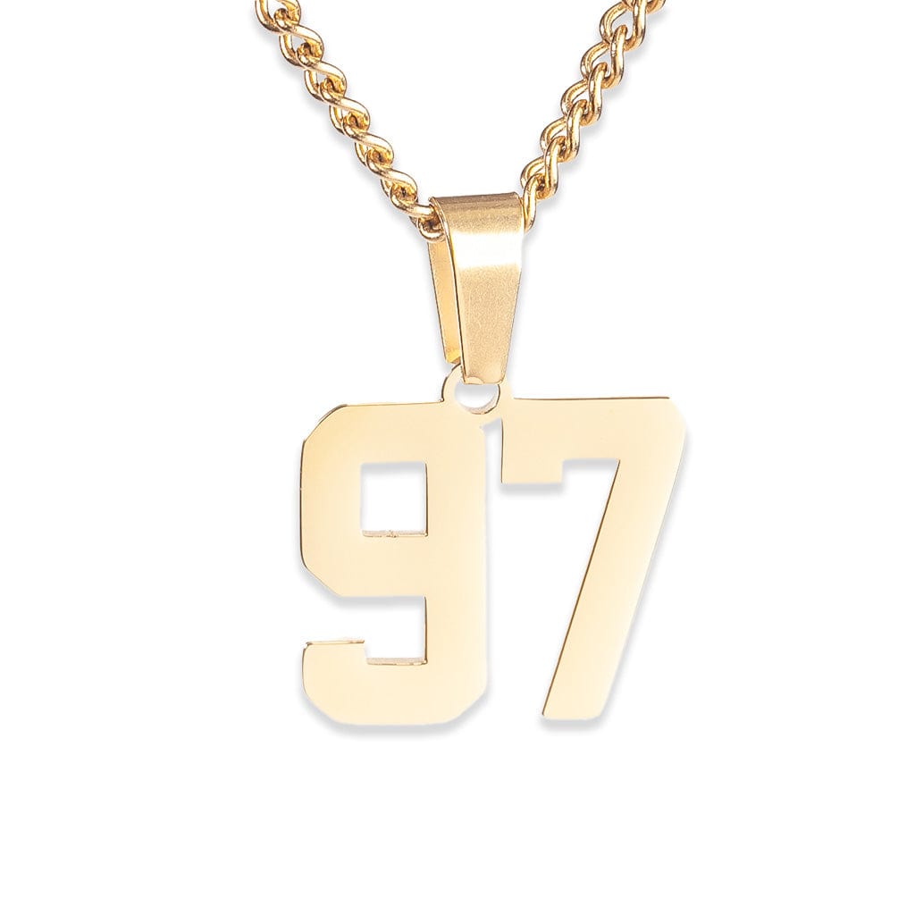 Number Pendant Necklace - Gold