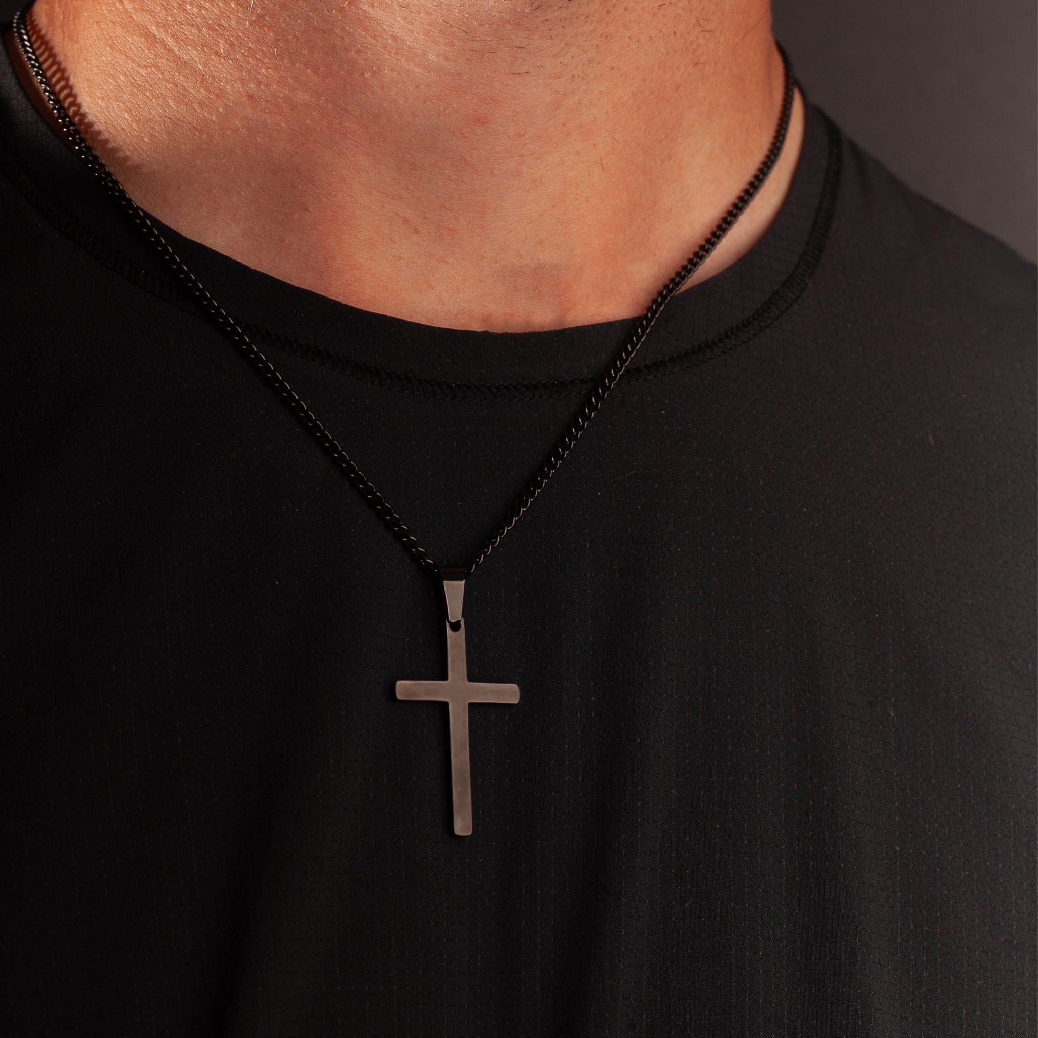 Large Cross Pendant - Black