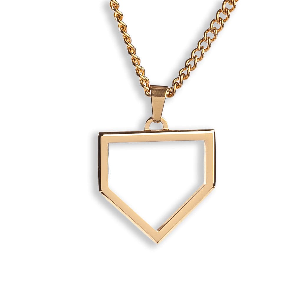 Gold Stainless Home Plate Pendant