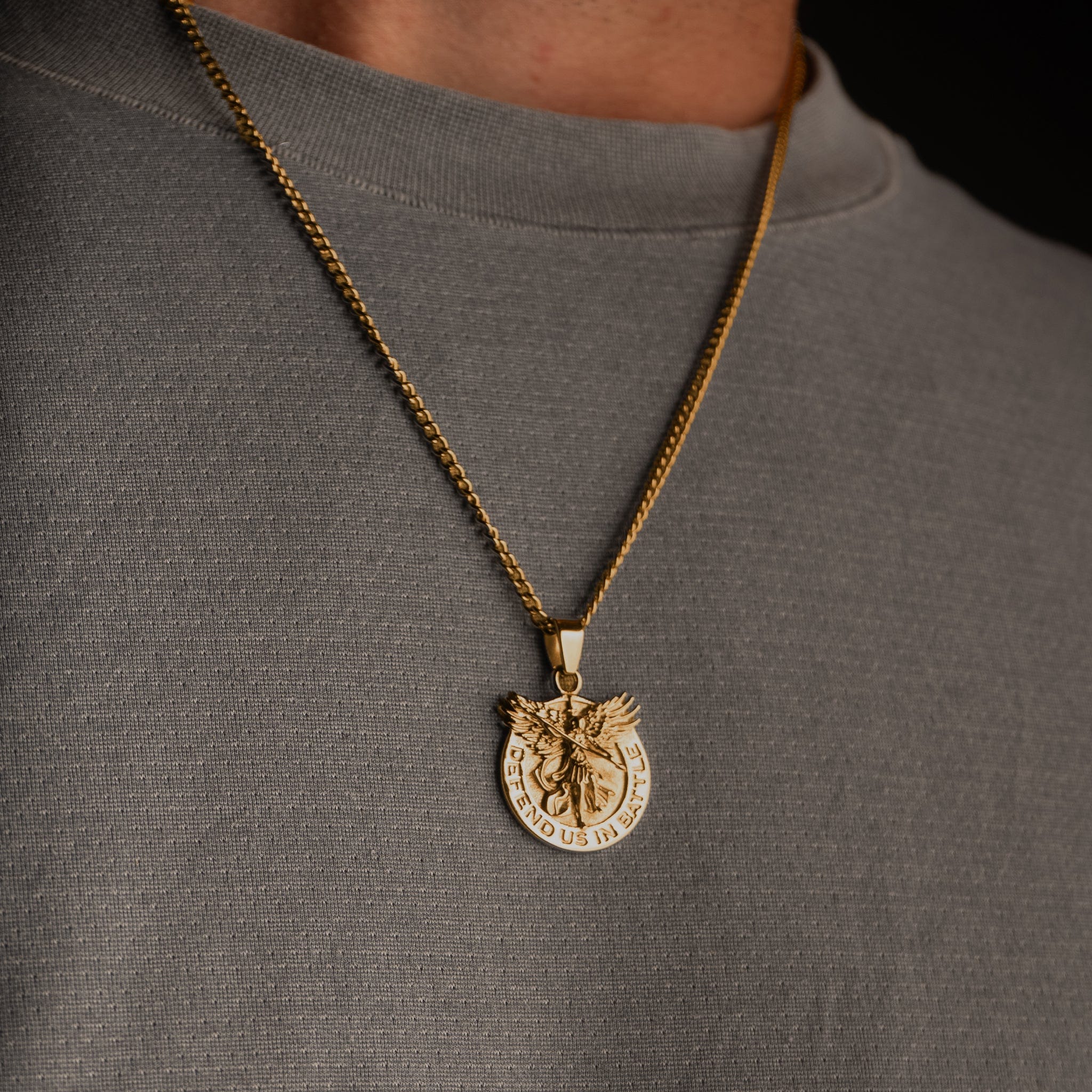 Saint Michael Pendant - Gold