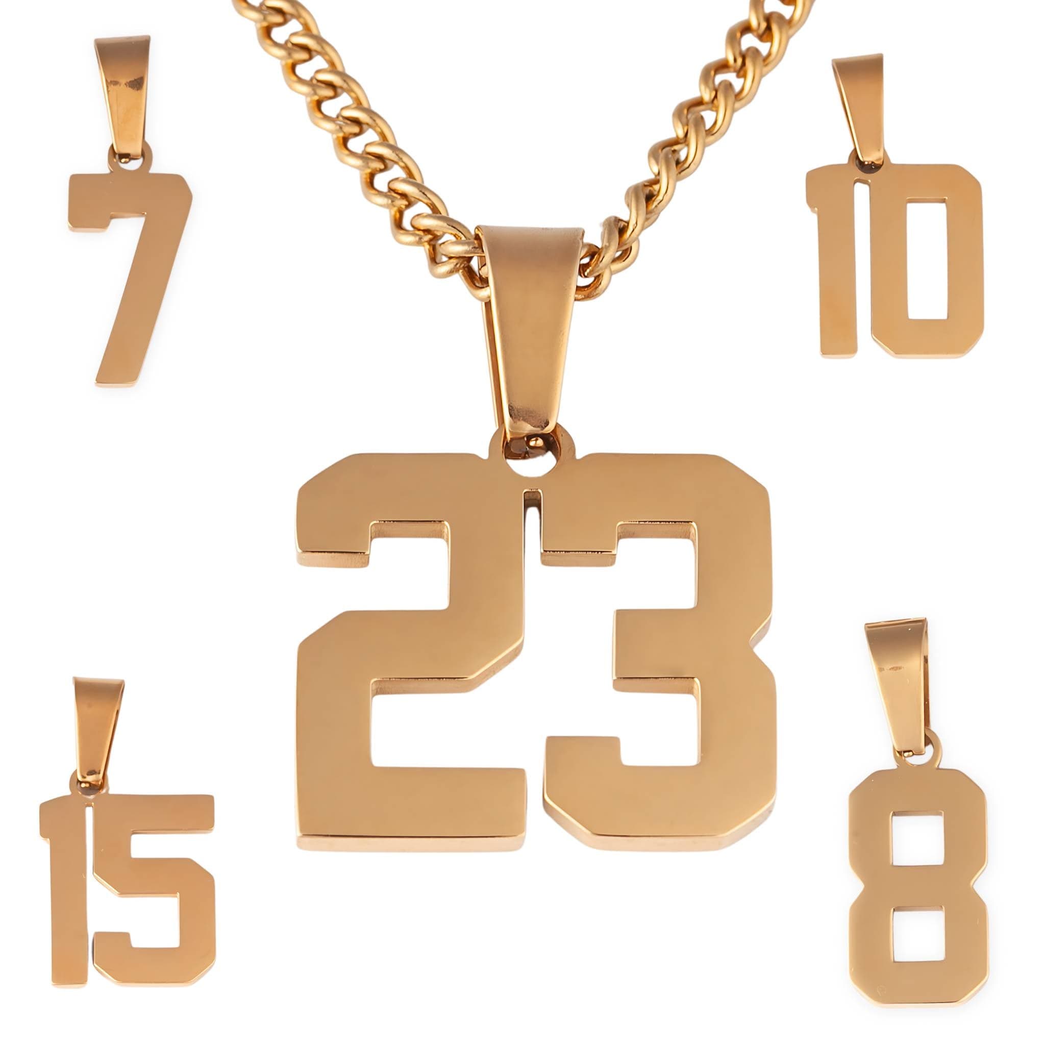 Gold Number Necklace