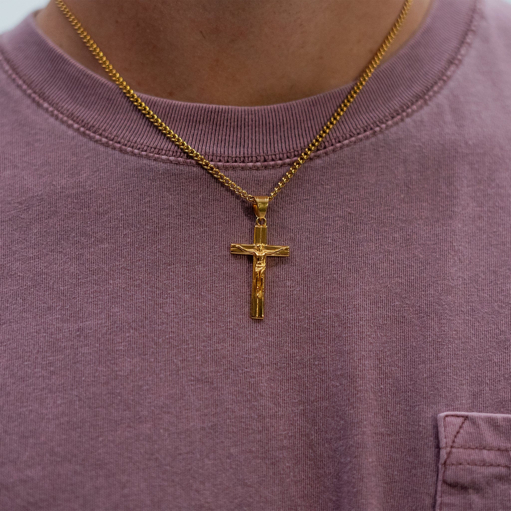 Crucifix Necklace - Gold