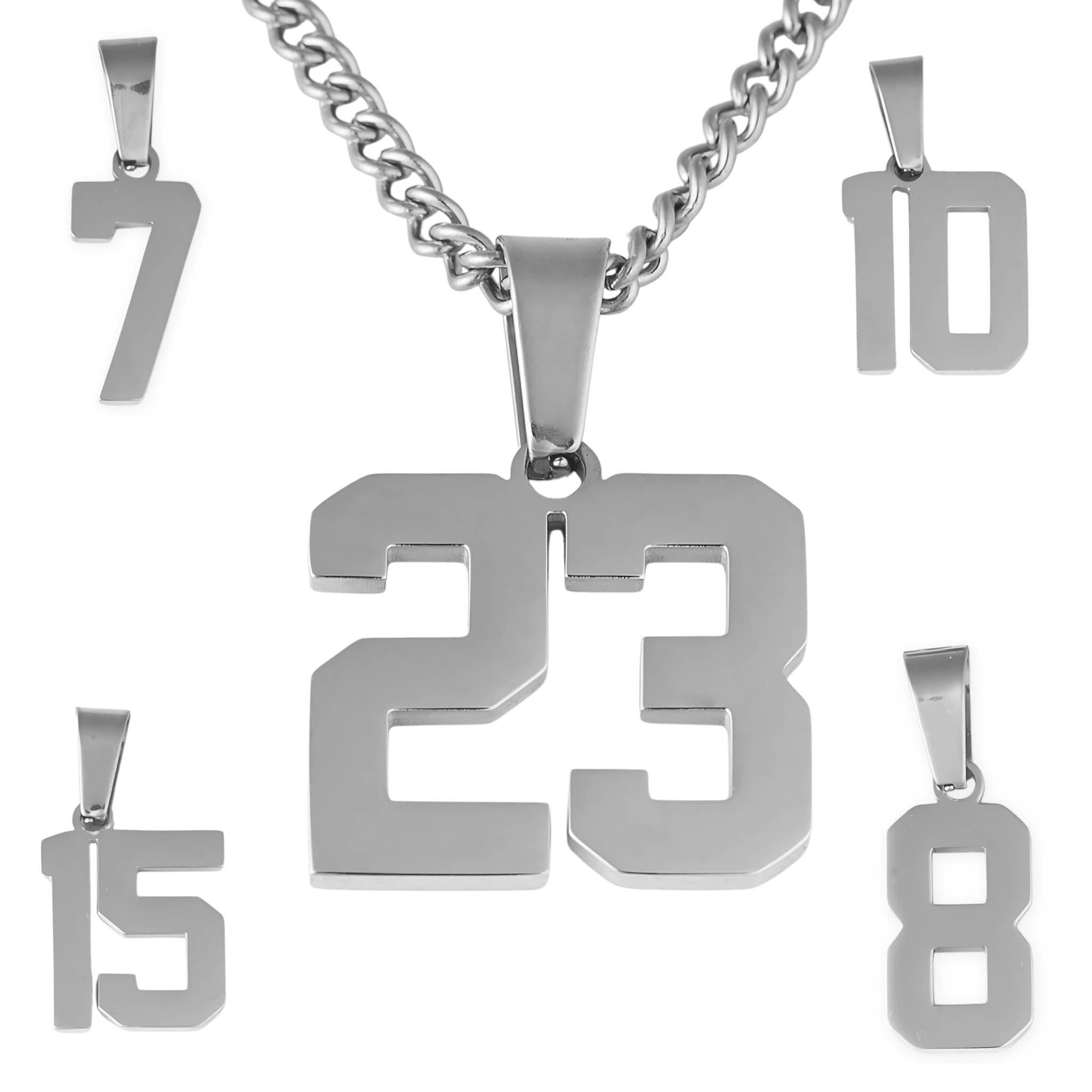 Silver Number Necklace