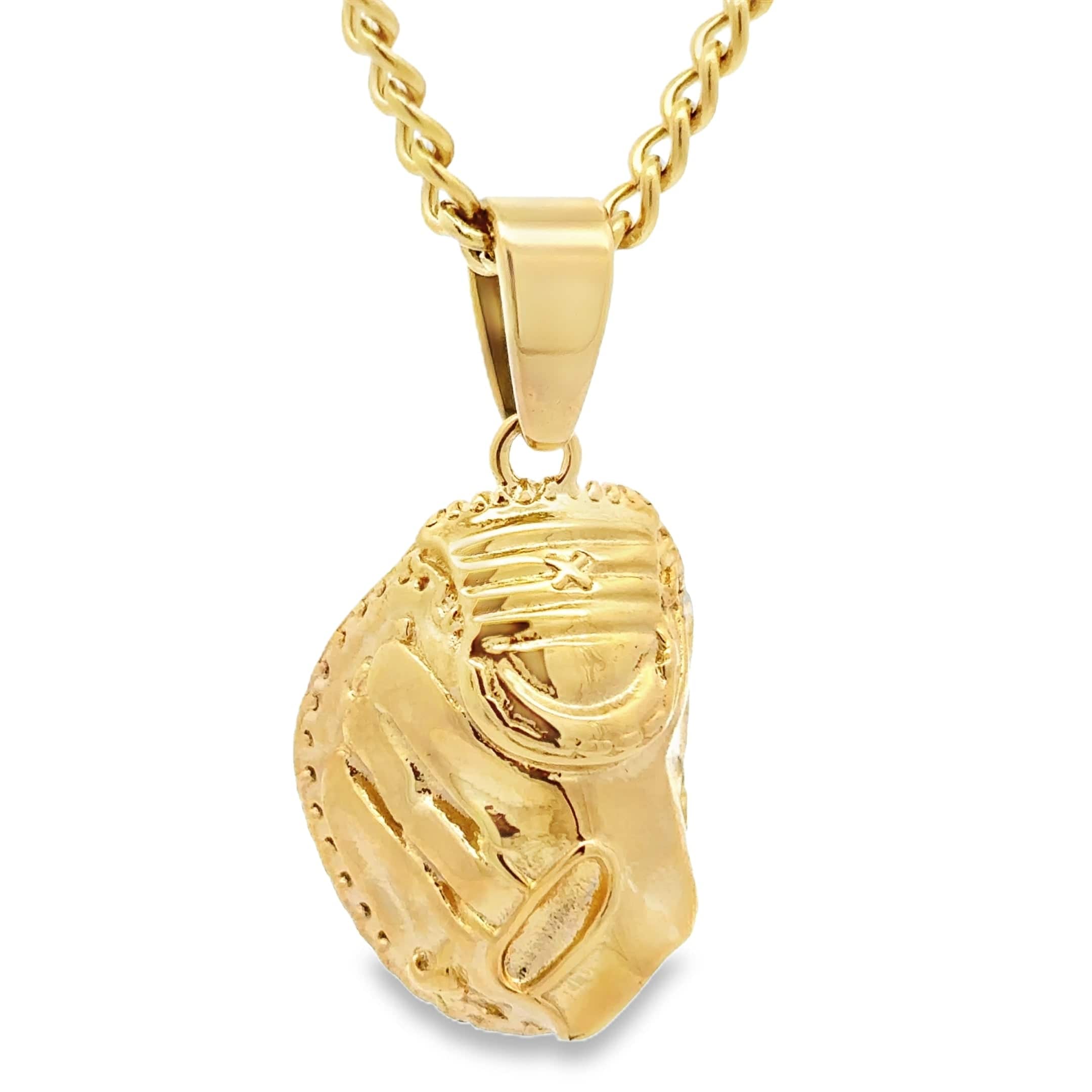 Gold Stainless Catchers Mitt Pendant