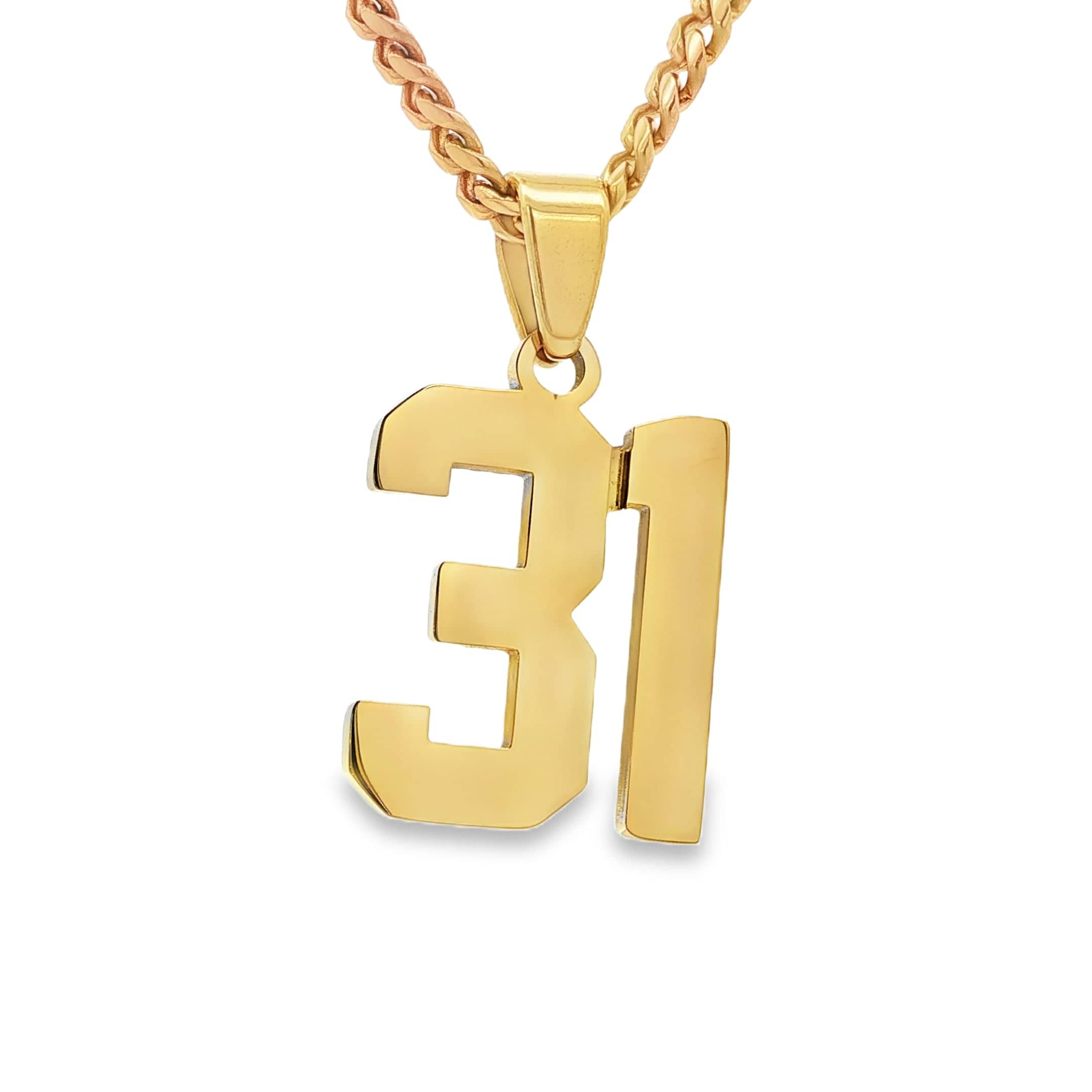 Number Pendant Necklace - Gold