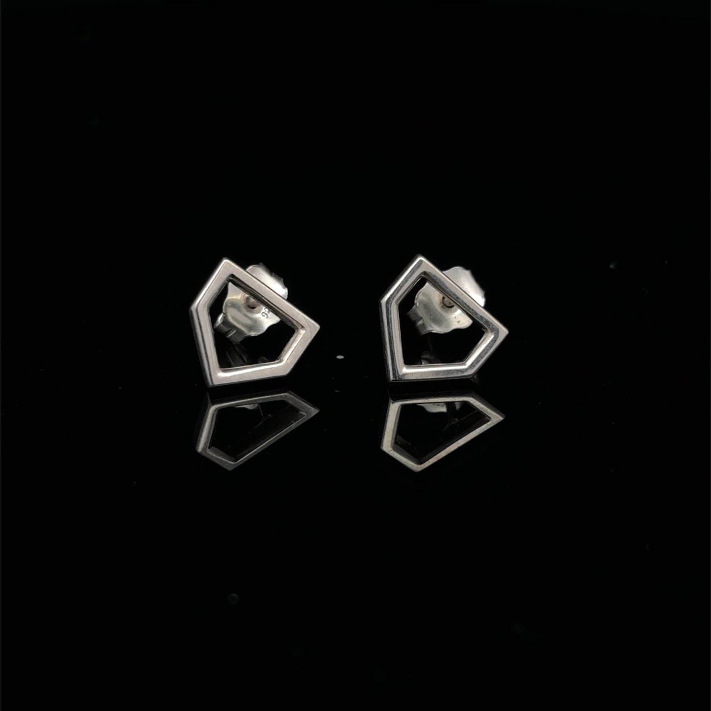 Home Plate Earrings - Silver