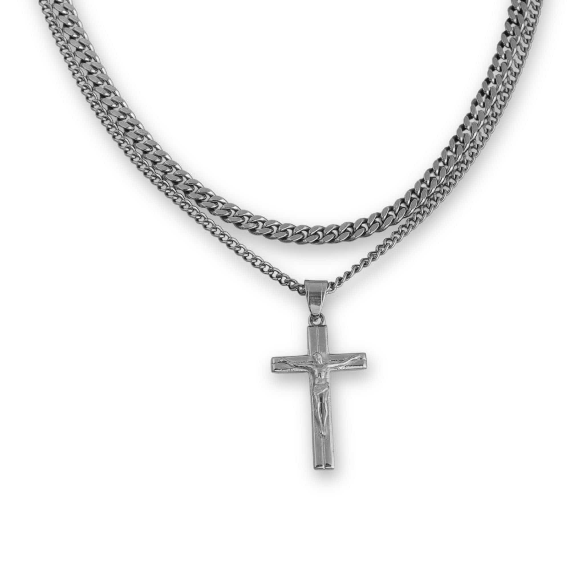 Crucifix Set - Silver