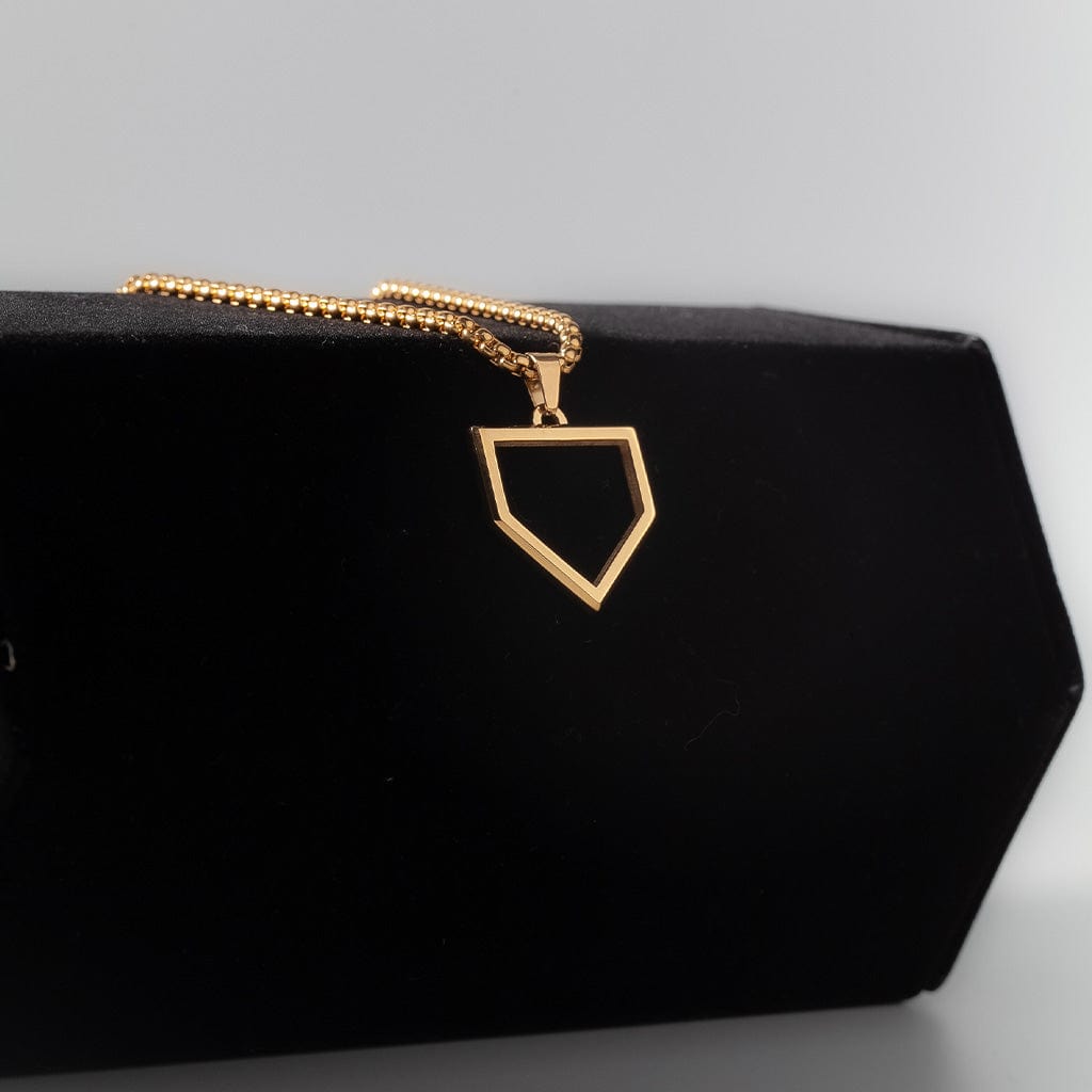 Gold Stainless Home Plate Pendant