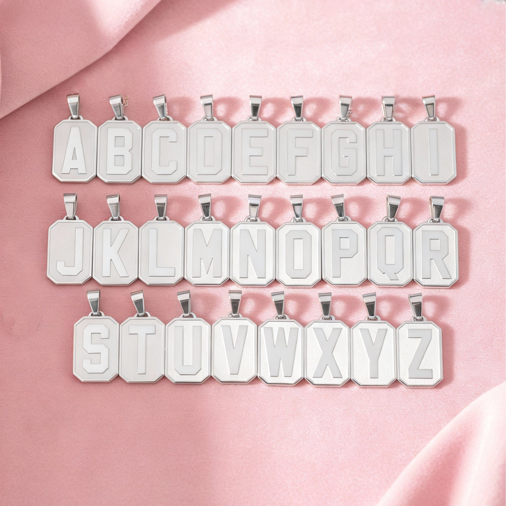 Silver Letter Pendant Necklace