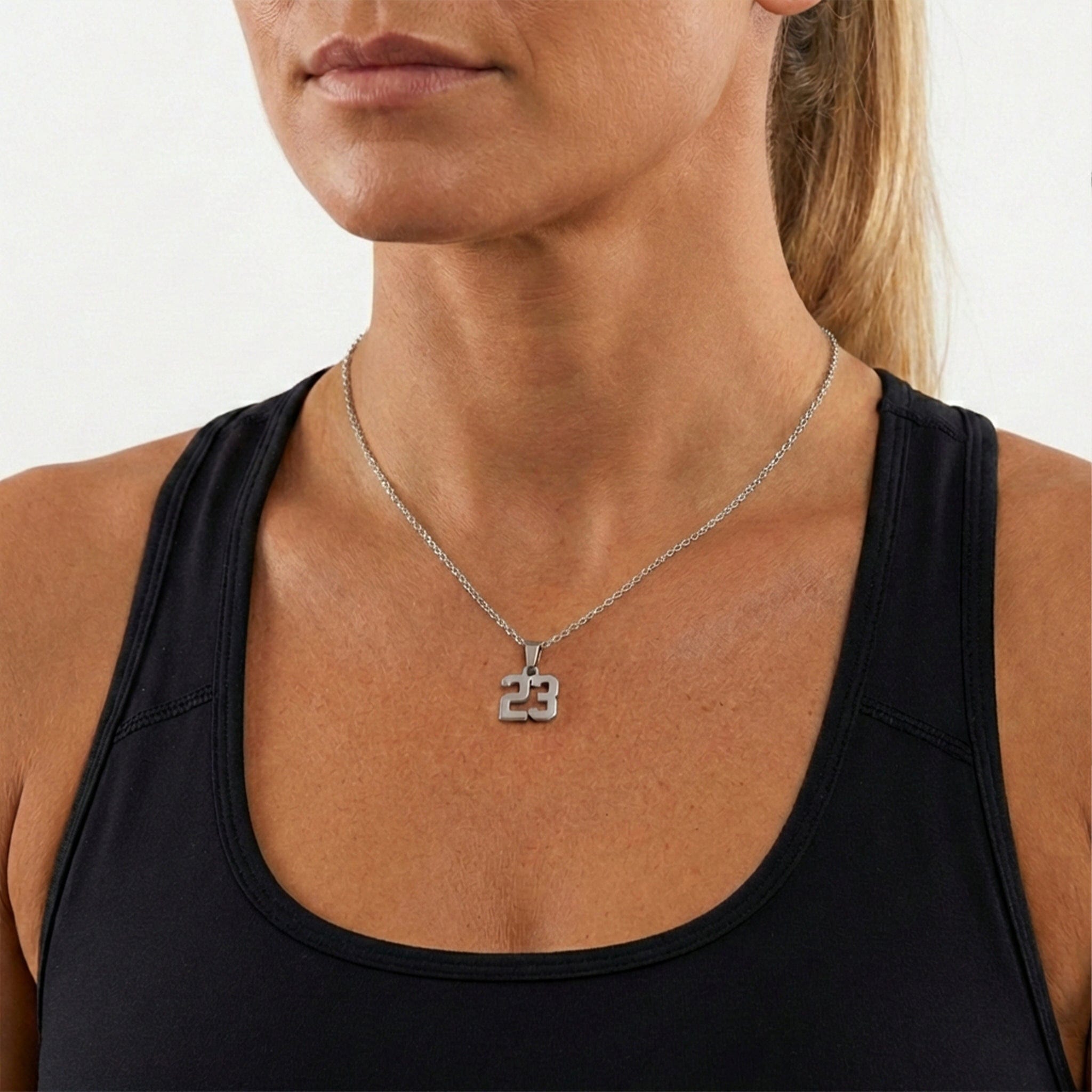 Mini Number Necklace - Silver