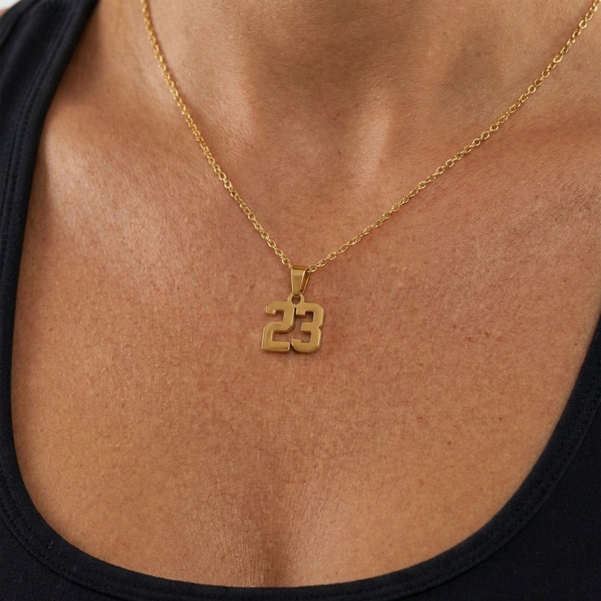 Mini Number Necklace - Gold