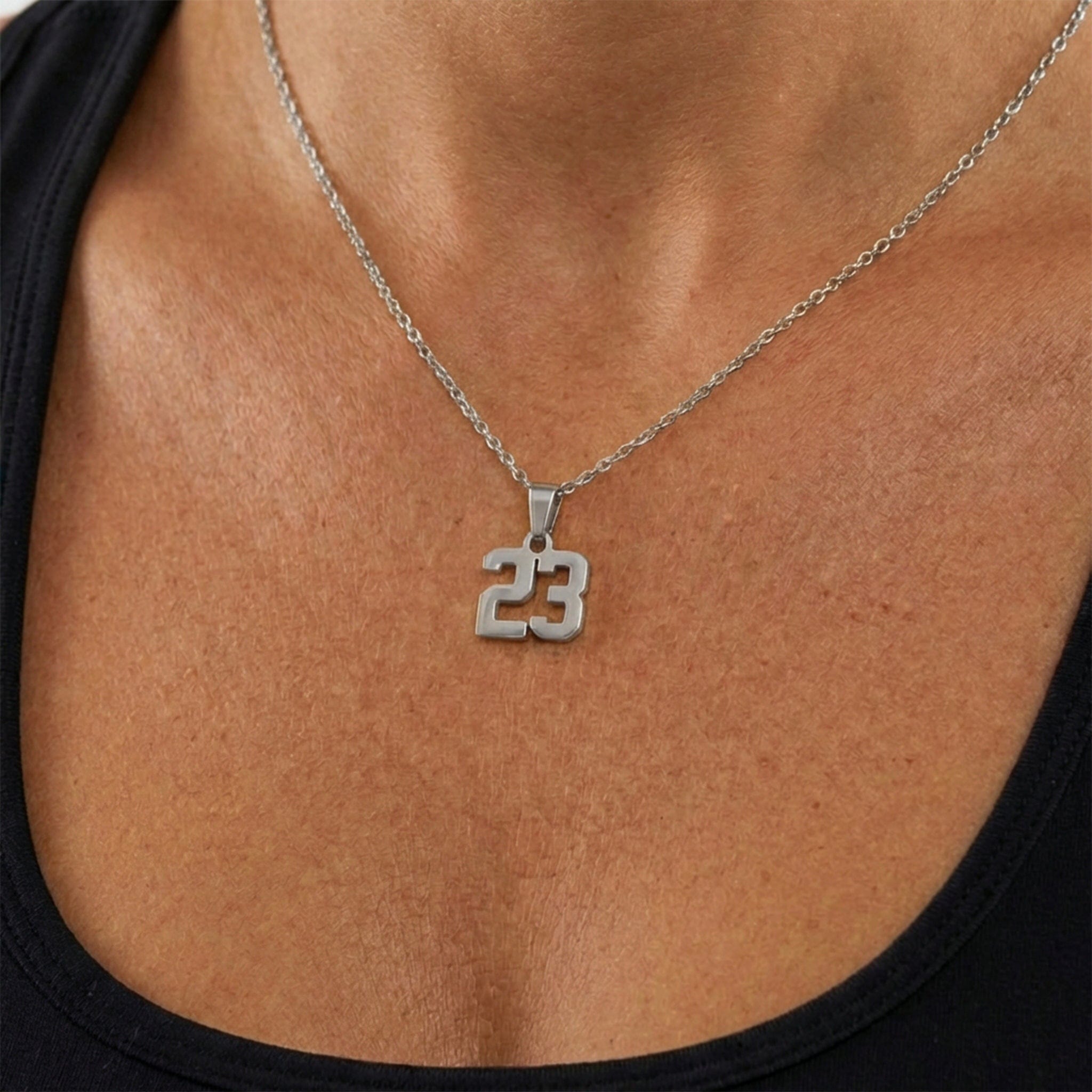 Mini Number Necklace - Silver
