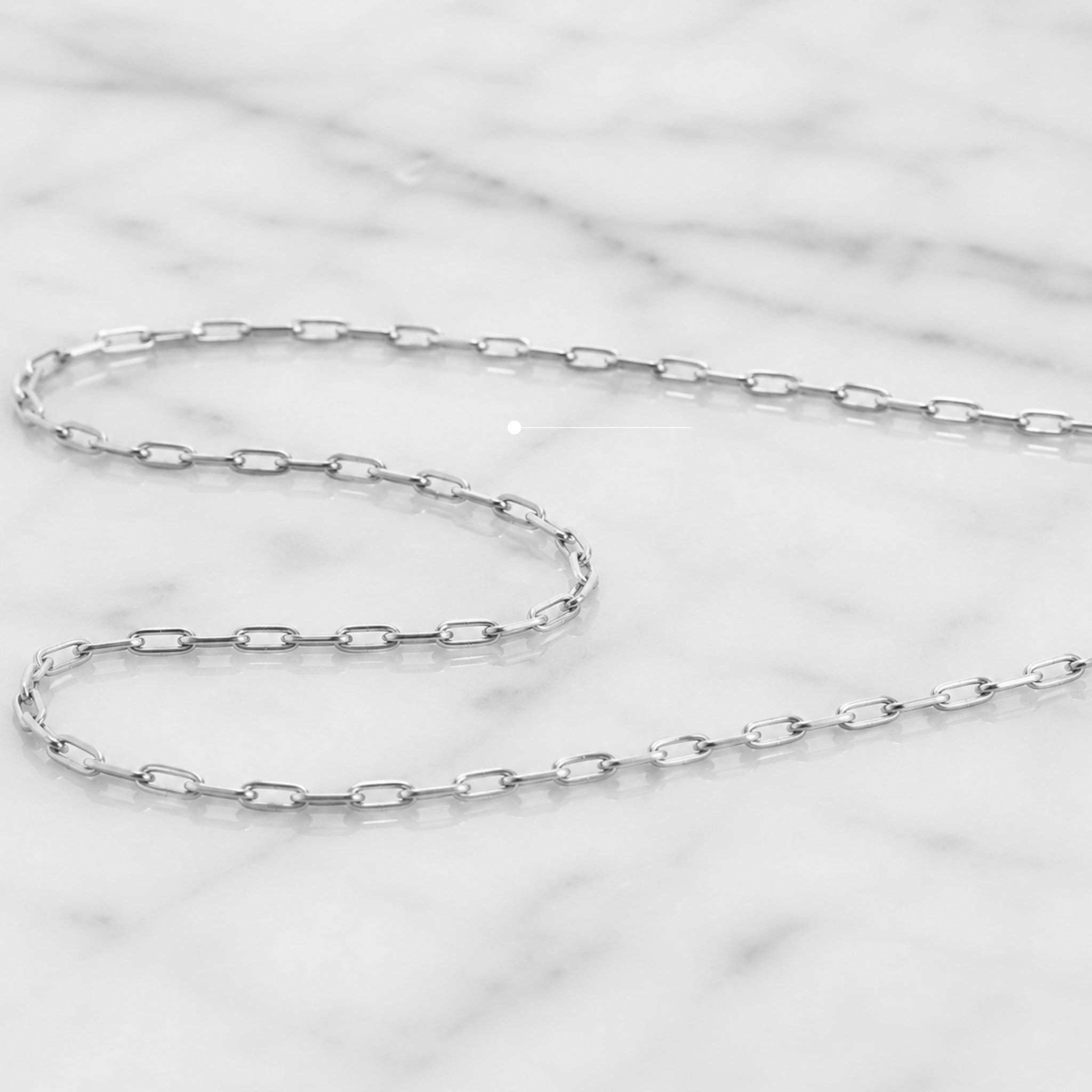 2mm Paperclip Chain - Silver