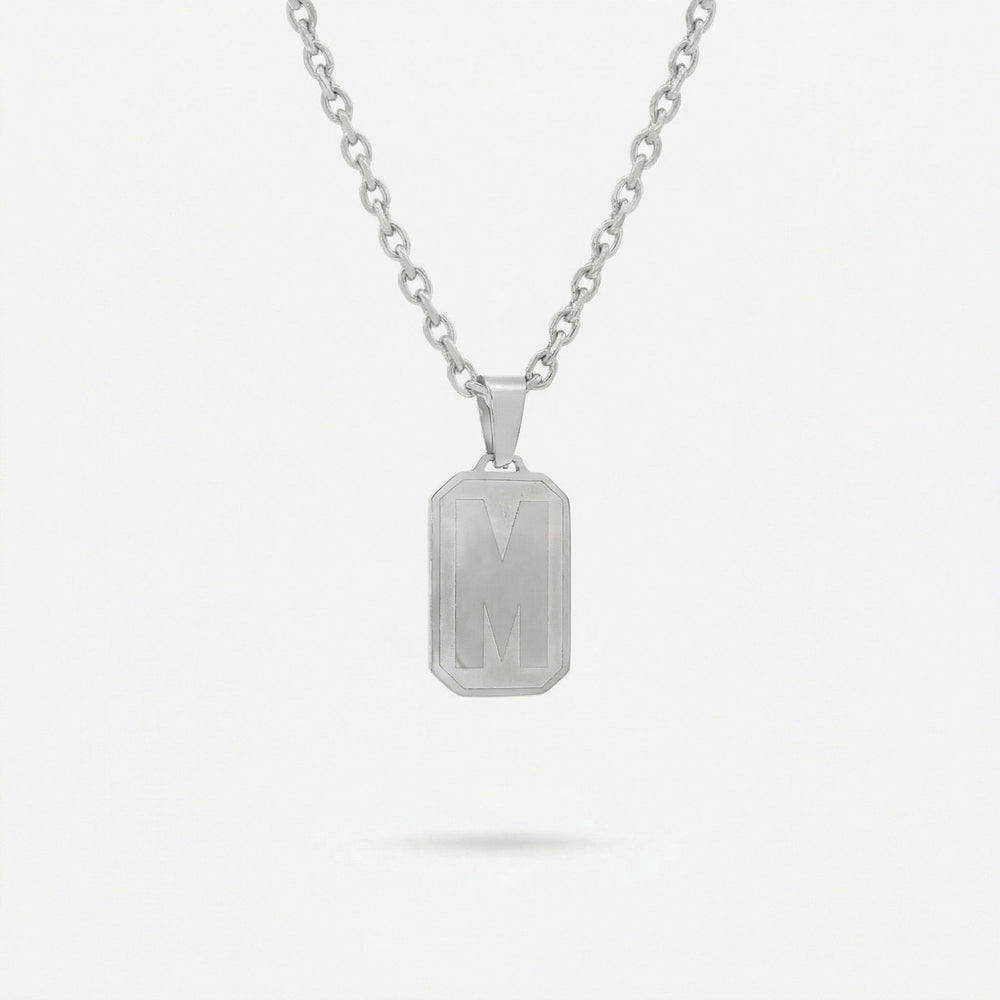 Silver Letter Pendant Necklace