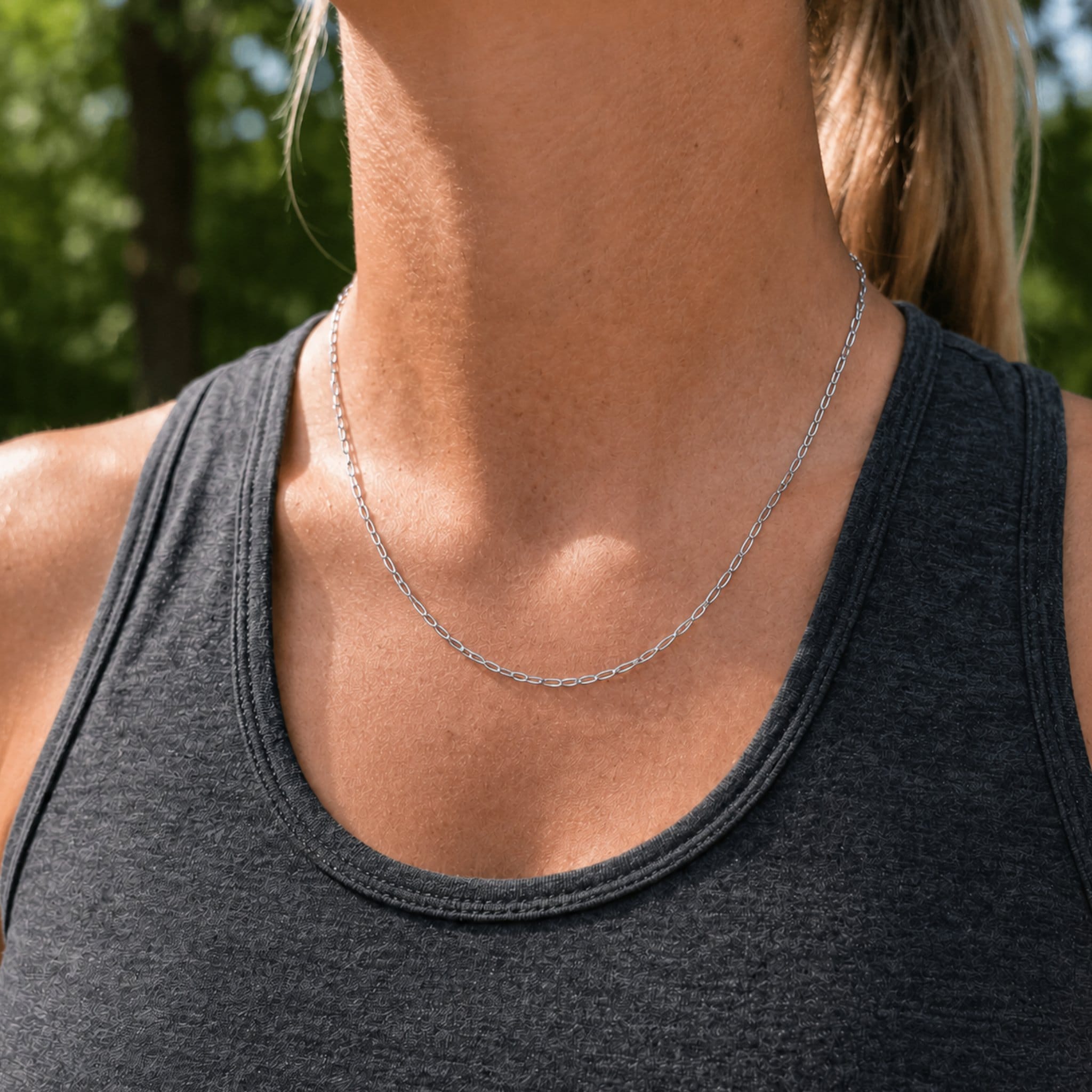 2mm Paperclip Chain - Silver