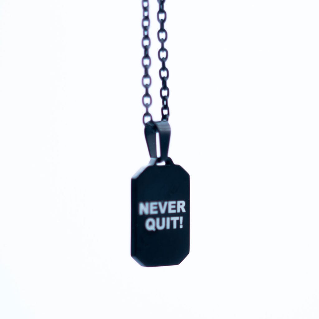 Black Letter Pendant Necklace