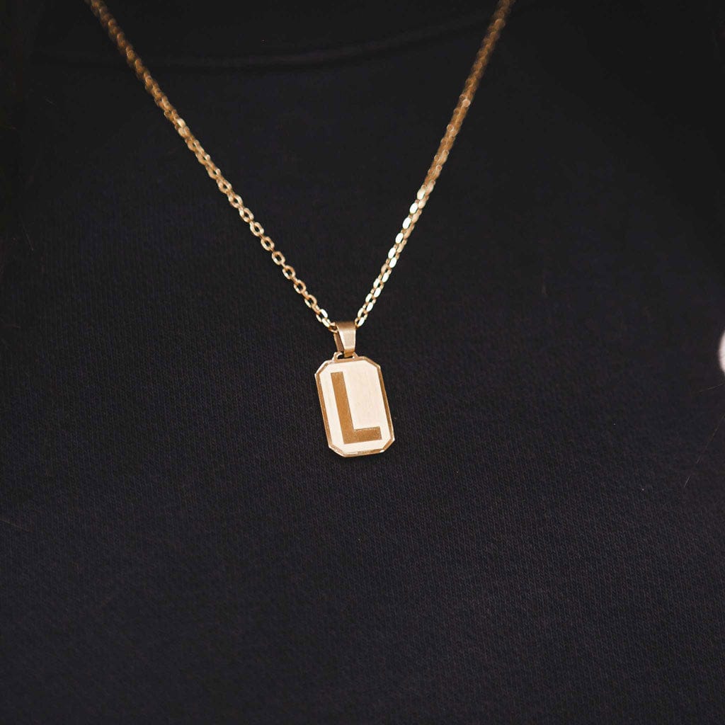 gold letter pendant