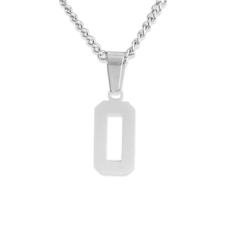 Number Pendant Necklace - Silver