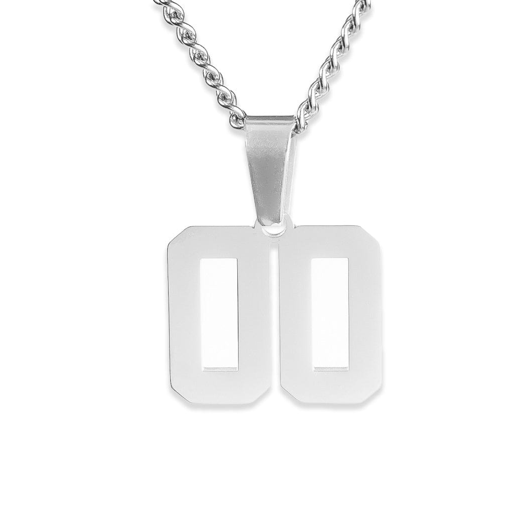 Number Pendant Necklace - Silver