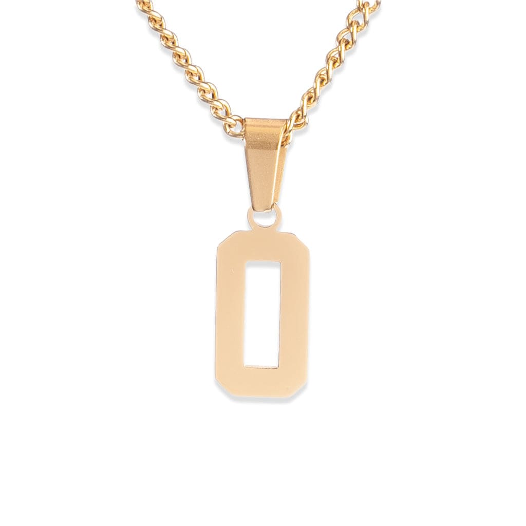 Number Pendant Necklace - Gold