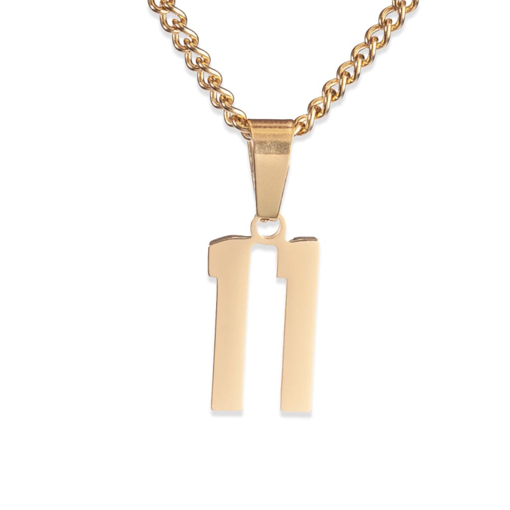 Number Pendant Necklace - Gold