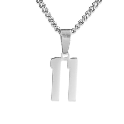 Number Pendant Necklace - Silver