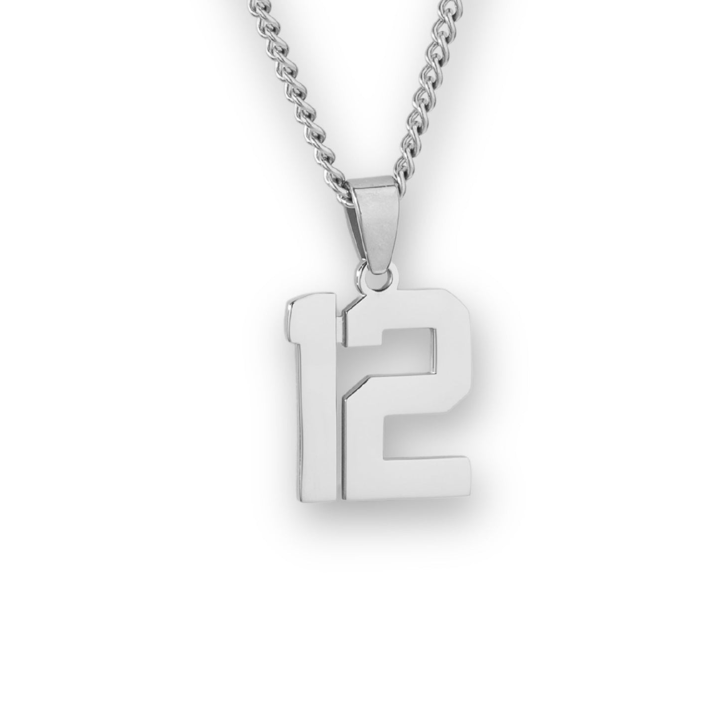 Number Pendant Necklace - Silver