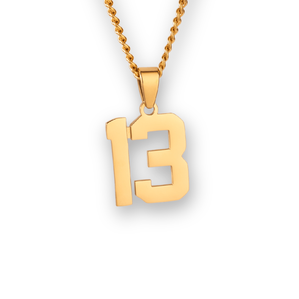 Number Pendant Necklace - Gold