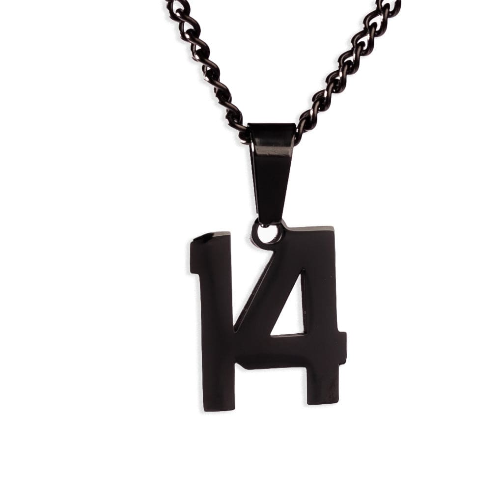 Number Pendant Necklace - Black