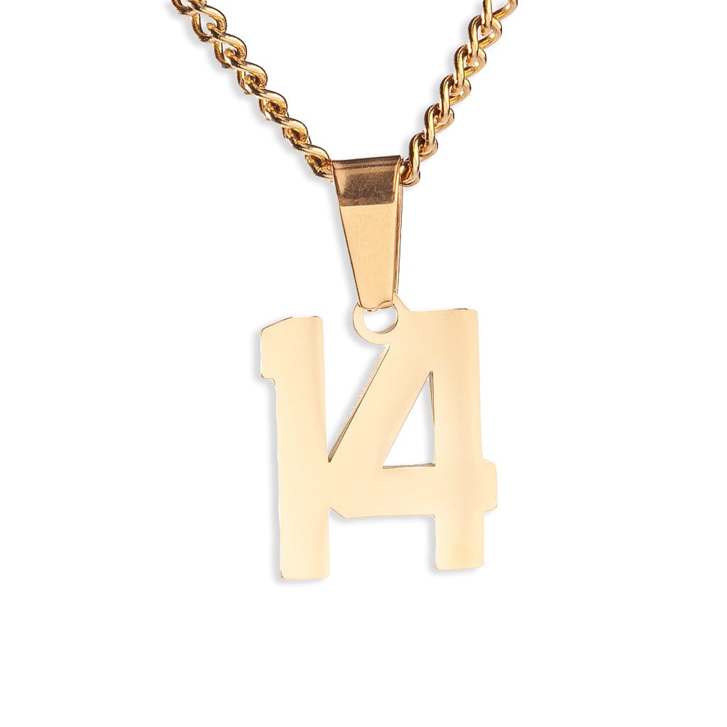 Number Pendant Necklace - Gold