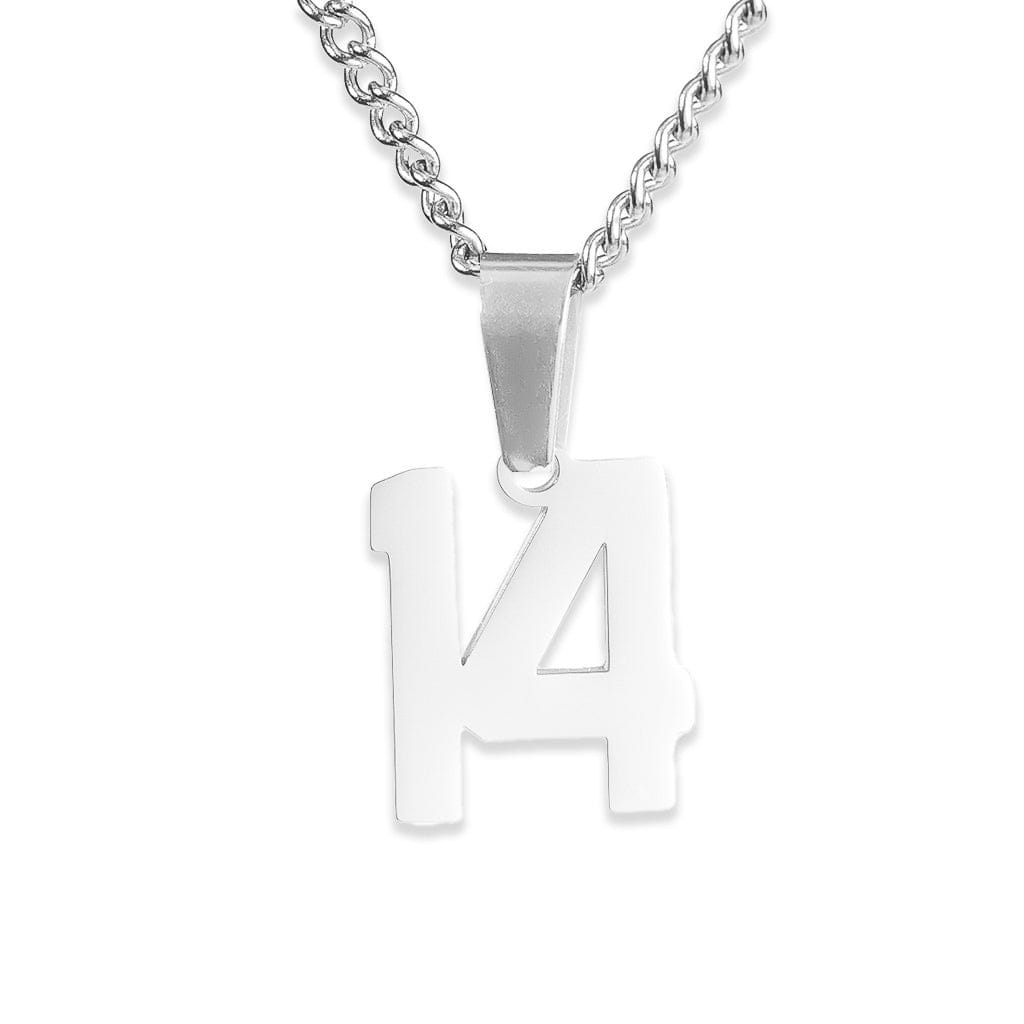 Number Pendant Necklace - Silver