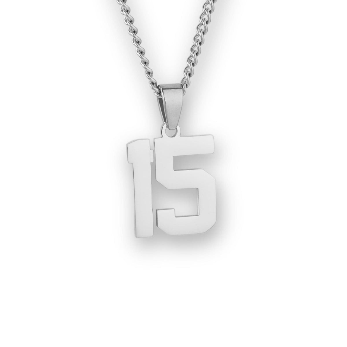 Number Pendant Necklace - Silver